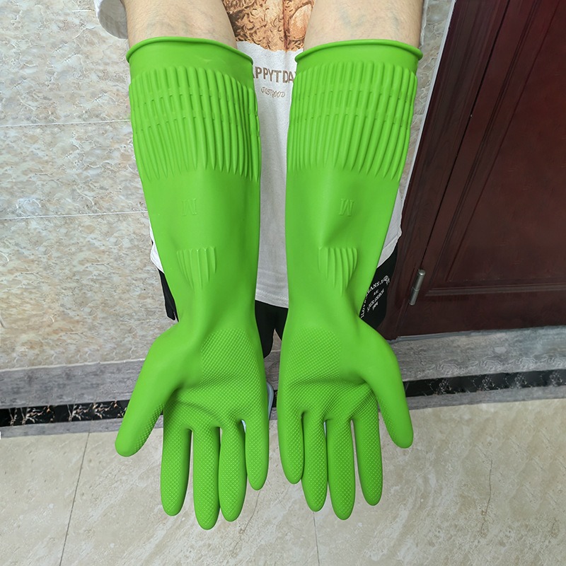 Dish Glove Rubber - 1켤레, 긴 길이의 실리콘 주방용 장갑,