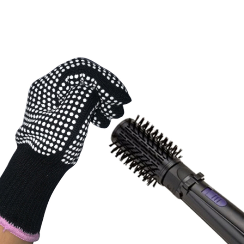 Heat Resistant Glove - 1켤레, 내열성 장갑, 검은색, 신축성 있는