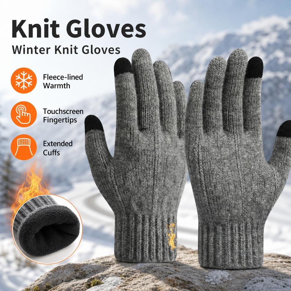 Wool Glove Lined - 2026년 남성용 보온성 울 소재 니트